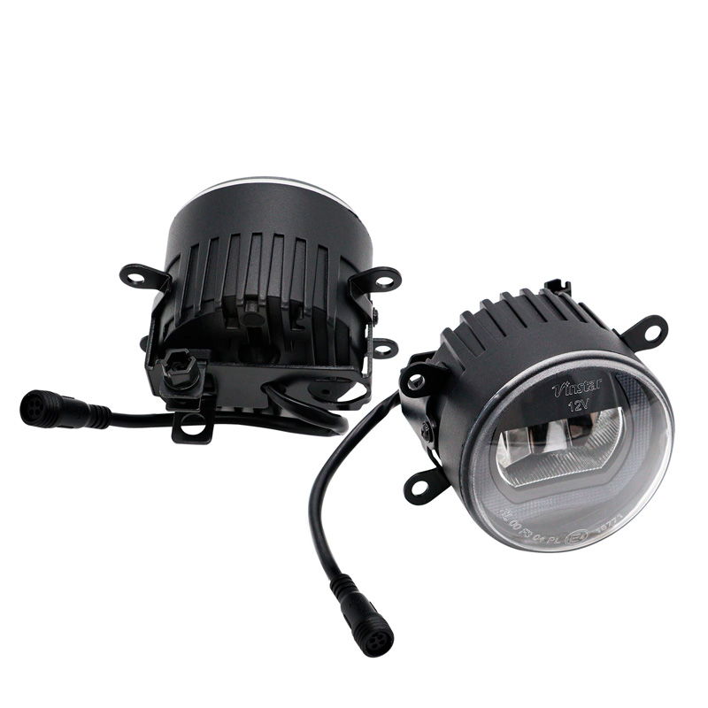 Jeu de phares antibrouillard semi-universels à LED + feux diurnes 'U-Shape' - diamètre 90mm - ECE-R19/R87 E-marque d'homologation