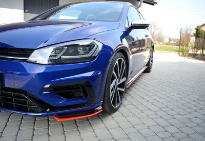 Zij Voorspoilers VW Golf 7.5 R Facelift Glans Zwart