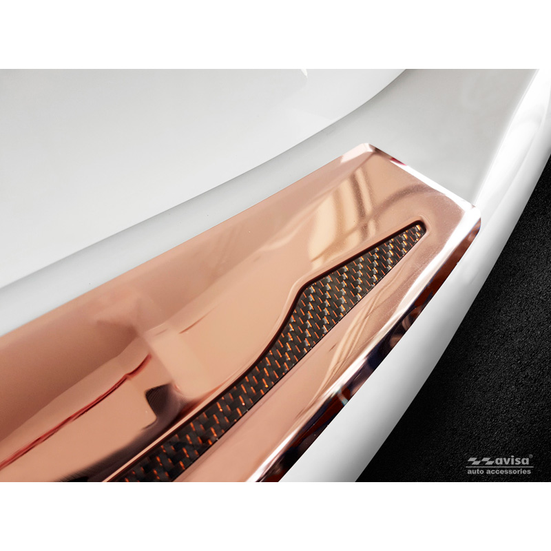Protection de seuil arrière inox 'Deluxe' sur mesure pour BMW X3 G01 Paquet M 2017-2021 & FL 2021- 'Performance' Cuivre/Carbone Cuivre