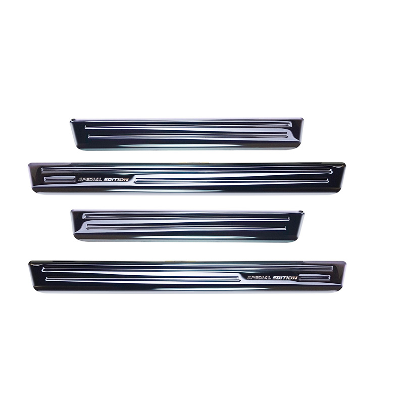 Seuils de portes inox noir sur mesure pour Peugeot 508 II Sedan/SW 2019- 'Special Edition' - 4-pièces