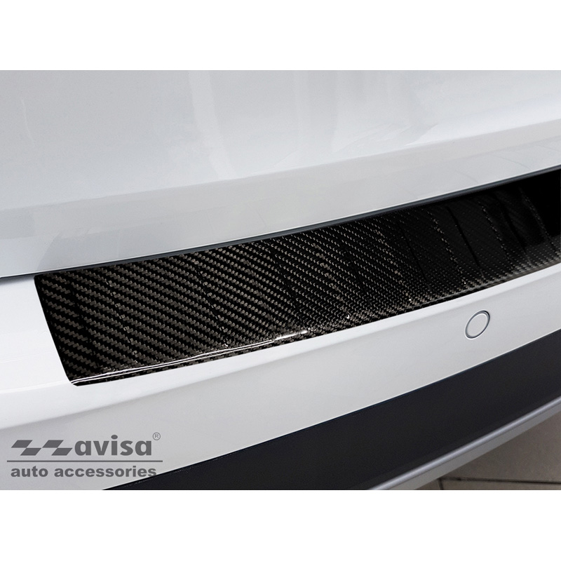 Protection de seuil arrière carboné 3D sur mesure pour Audi A4 Allroad (B9) 2016-2019 & FL 2019- 'Ribs'