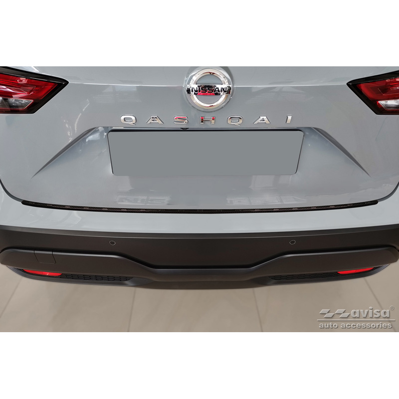 Protection de seuil arrière carboné 3D sur mesure pour Nissan Qashqai III 2021- 'Ribs'
