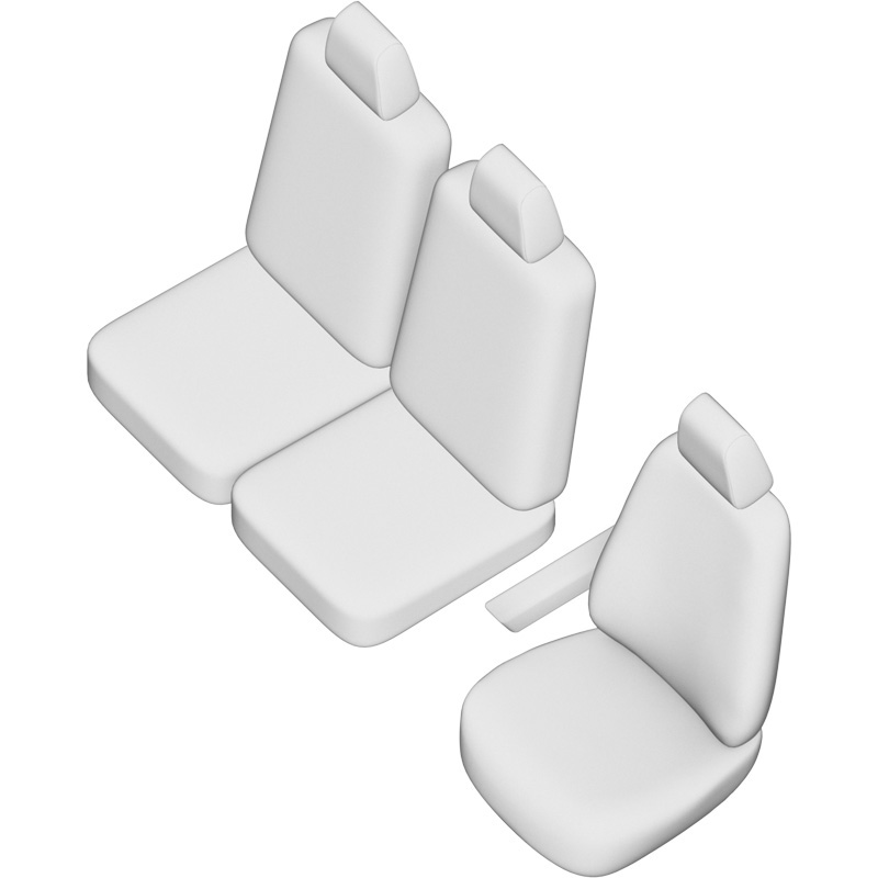 Original Design Housses de siège en tissu 2+1 sur mesure pour Citroën Berlingo/Peugeot Partner 2008-2018 (airbag sous couverture plastique)