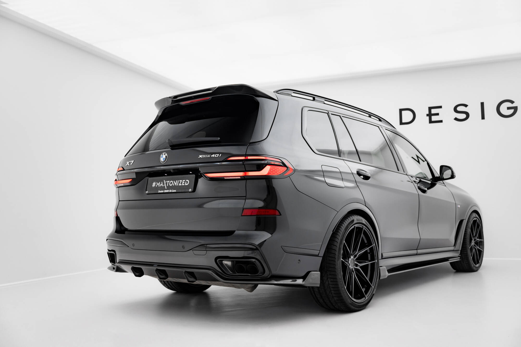 Carbon Fiber Achterklep Spoiler BMW X7 M-Pack G07 Facelift Maxton Glanzend zwart