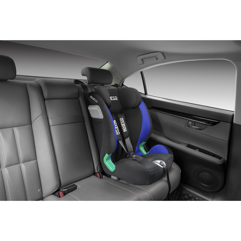 Sparco Siège enfant SK5000I (Isofix) Noir/Bleu i-Size 76-150cm (ECE-R129/03)