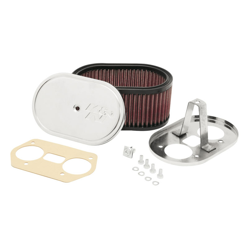 K&N Filtre à Air ovale petit sur mesure pour carburateur Weber 36/40/44 IDF/IDA, Hauteur d'assemblage 85mm (56-1170)
