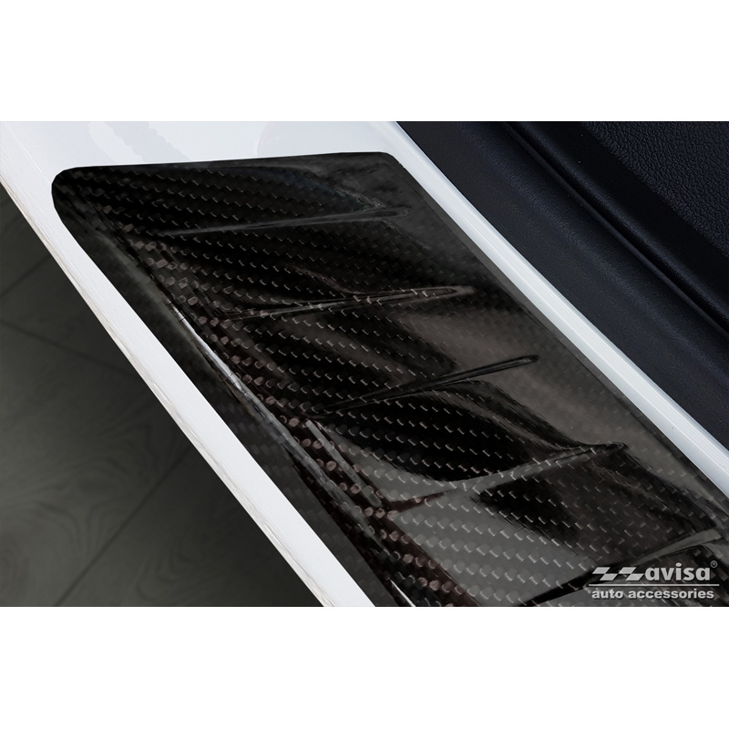 Protection de seuil arrière carboné 3D sur mesure pour Volkswagen transporter T5 2003-2015 & T6 2015-2010 & T6.1 2020-2022 'Ribs'