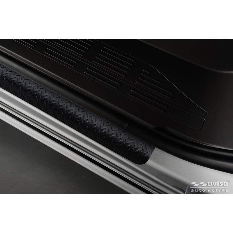Seuils de portes aluminium 'Riffled Plate' sur mesure pour Volkswagen Multivan T7 2021- - 4-pièces - Noir