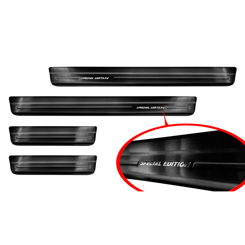 Seuils de portes inoxydable noir sur mesure pour Nissan Juke II 2019- 'Special Edition' - 4-pièces