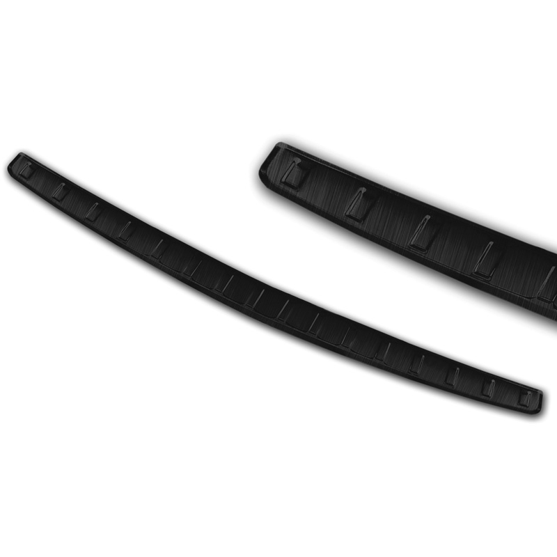 Protection de seuil arrière inox noir sur mesure pour Skoda Octavia IV Liftback 2020-2024 & FL 2024- 'Ribs'