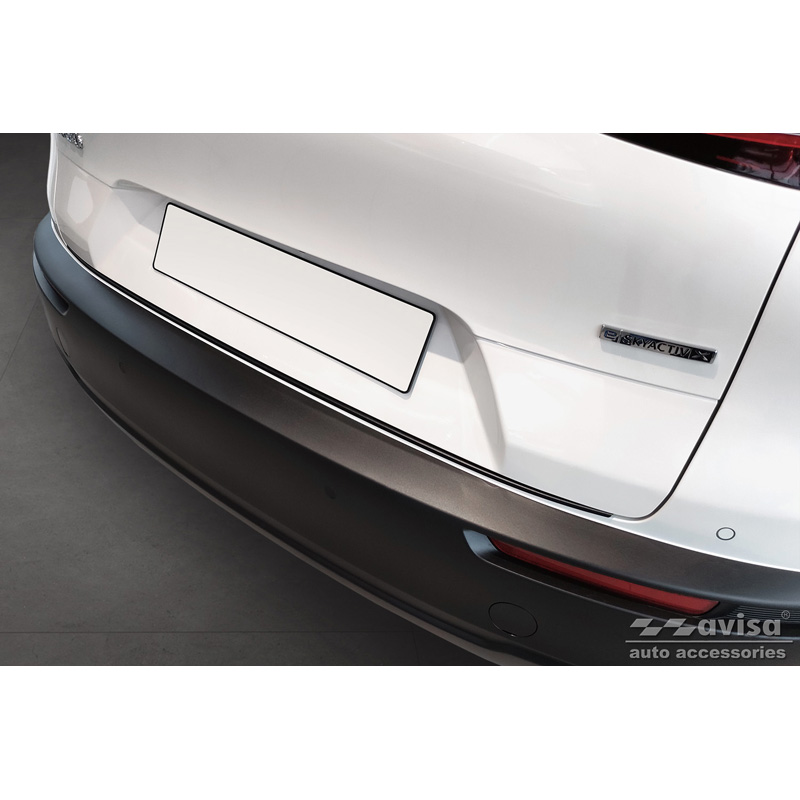Protection de seuil arrière inox noir mat sur mesure pour Mazda CX-30 2019 'Ribs'