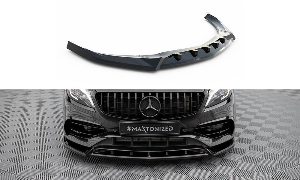 Voorspoiler V.2 Mercedes A Klasse AMG Line W176 FL Maxton Glans Zwart