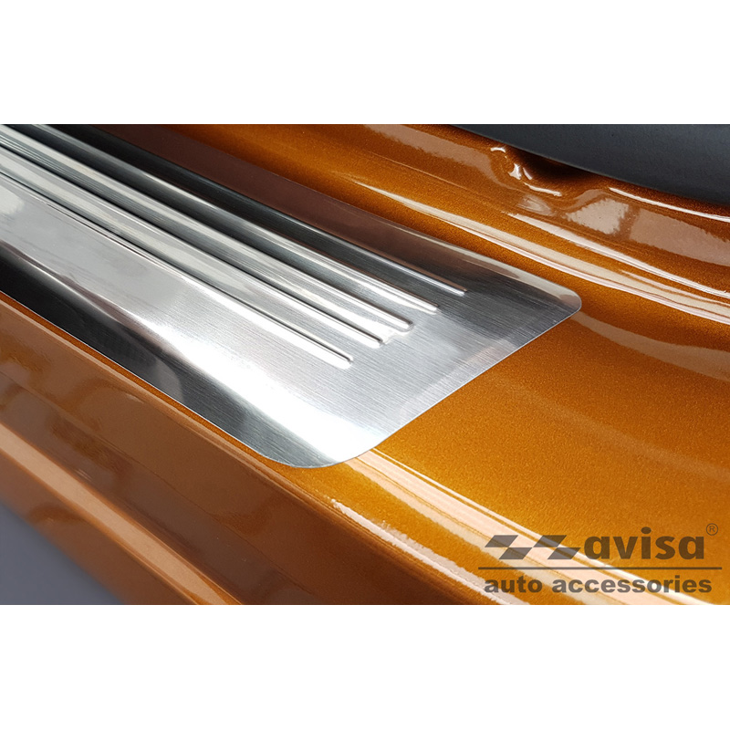 Seuils de portes inox sur mesure pour Renault Captur II 2020- 'Lines' - 4-pièces