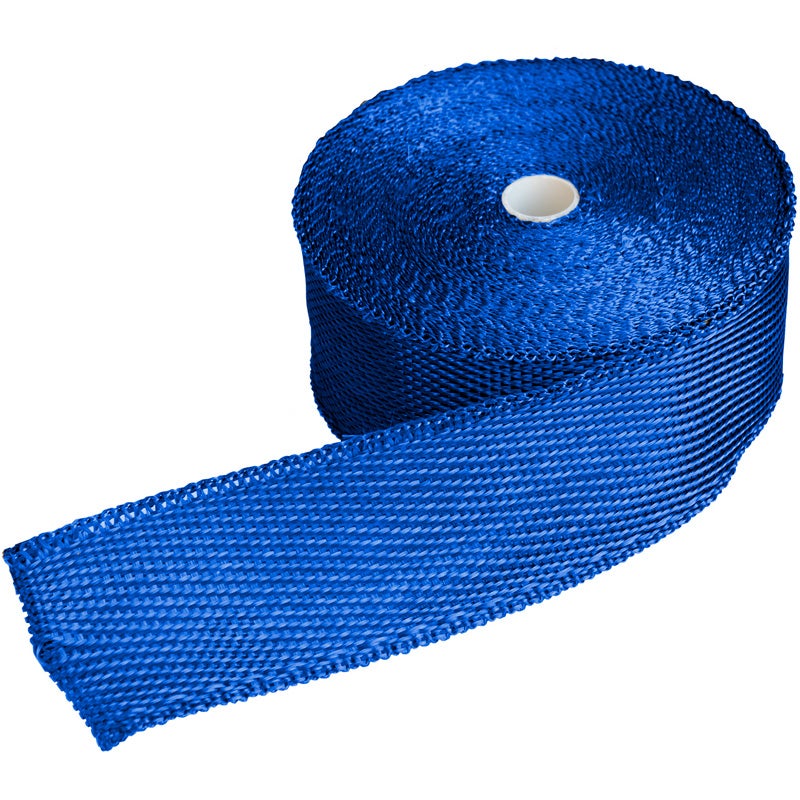 Simoni Racing Kit Ruban Isolant pour Échappement  2B - 15m x 5cm + 6 colliers < 550°C - Fibre de Verre - Bleu