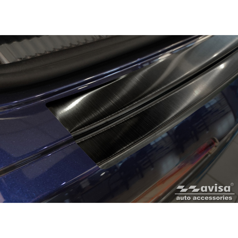 Protection de seuil arrière inox noir sur mesure pour Audi Q7 (4M) 2015-2019 & FL 2019- incl. S-Line