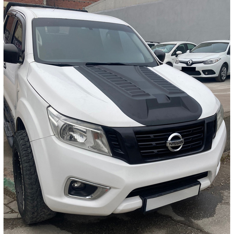 Écope de capot sur mesure pour Nissan Navara NP300 (D23) 2014-2021 - Version 3 - Noir mat