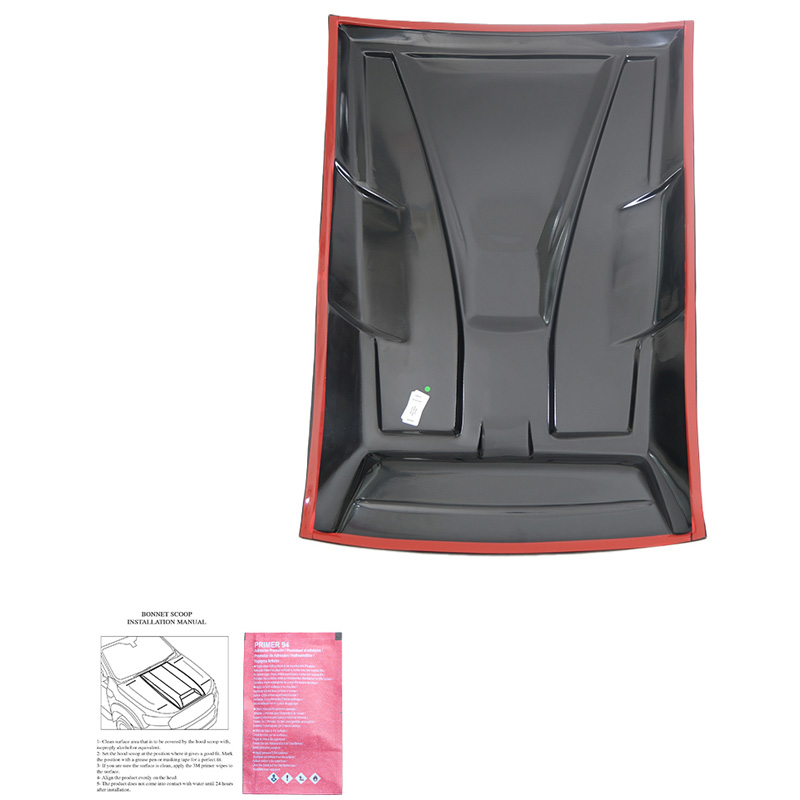 Écope de capot sur mesure pour Nissan Navara NP300 (D23) 2014-2021 - Noir brillant