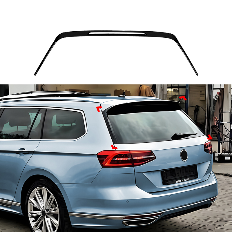 Becquet de toit sur mesure pour Volkswagen Passat 3G Variant 2014-2023 3-pièces (ABS Noir Luisant)