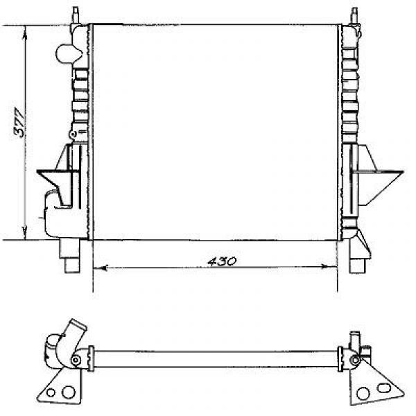 Radiator TWINGO 1239ccm 93-98 430X377 1.2I