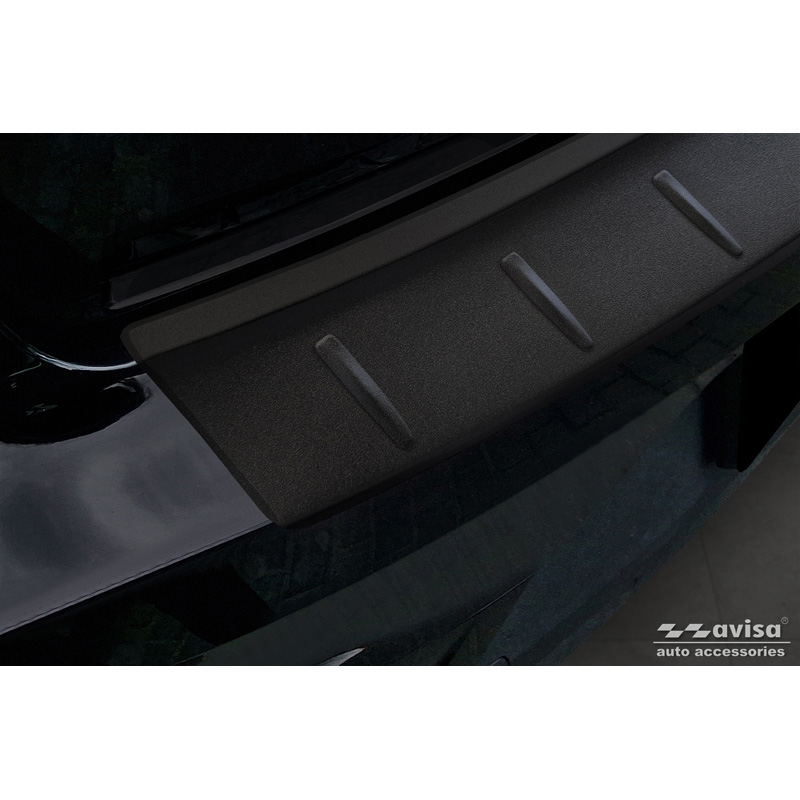 Protection de seuil arrière inox noir mat sur mesure pour Polestar 2 2019-2023 & Facelift 2023- 'Ribs'