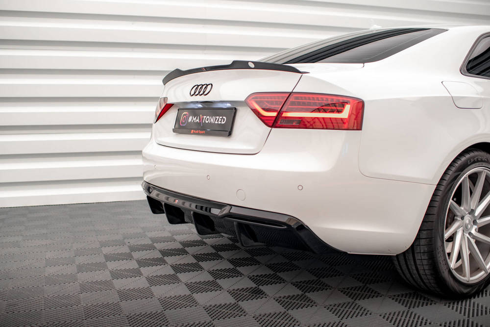 Diffuser passend voor Audi A5 Coupe 8T Facelift  2011 - 2016  Maxton Glans Zwart
