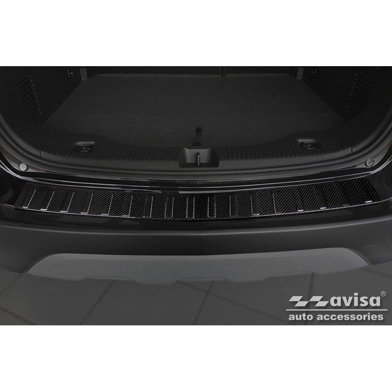 Protection de seuil arrière carboné 3D sur mesure pour Opel Mokka X Facelift 2016-2020 'Ribs'