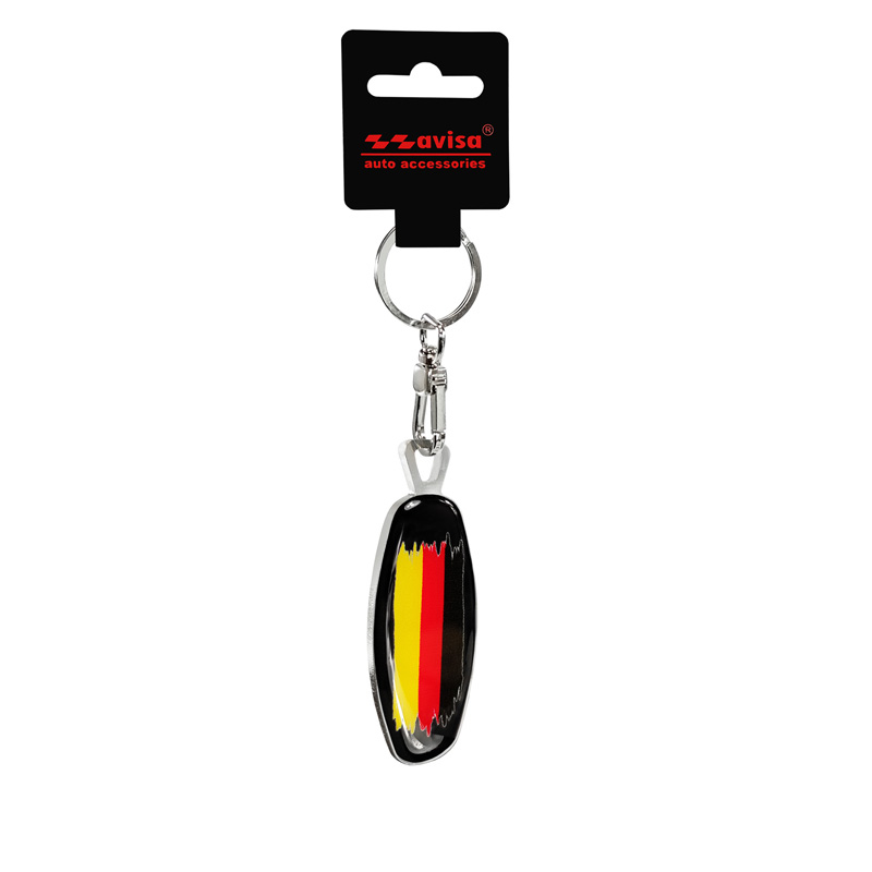 Porte-clés en acier inoxydable - Emblem/ Flag Star of David+DE