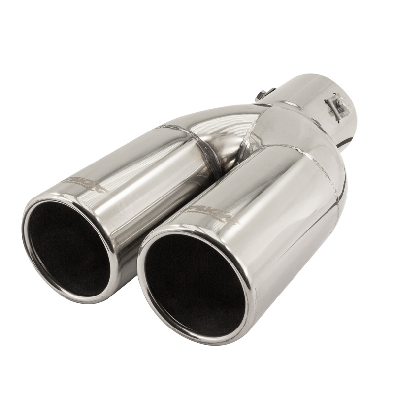 Simoni Racing Embout d'Échappement Rond Double Inox - Ø63xL220mm - Montage ->60mm