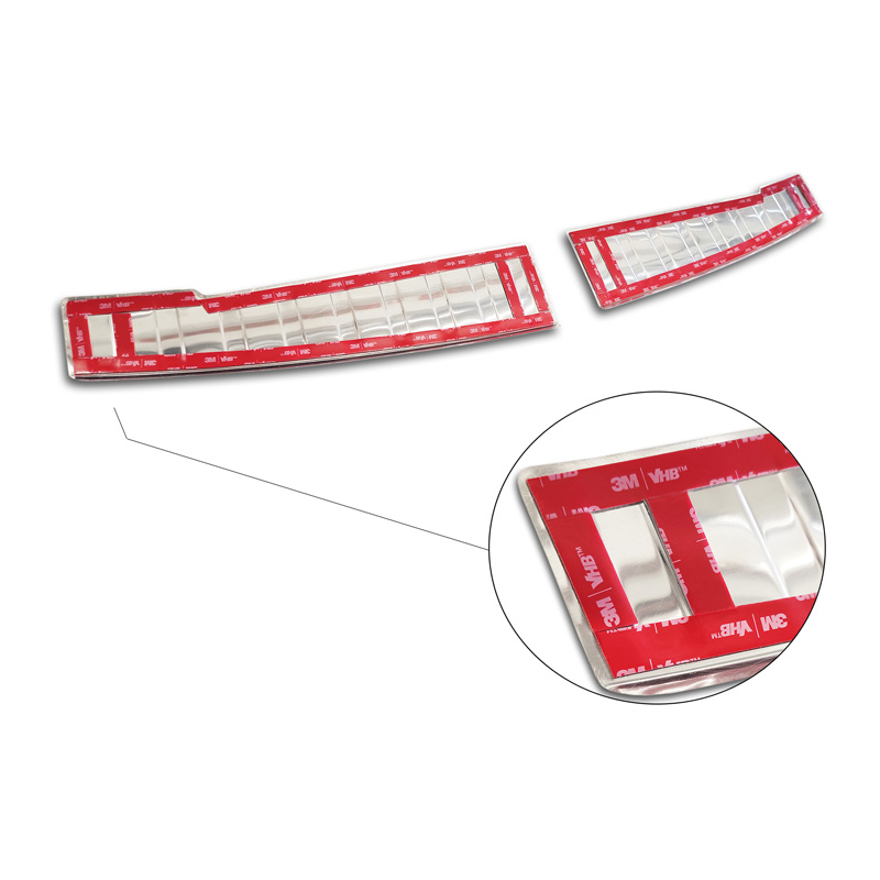 Protection de seuil arrière inox sur mesure pour Dacia Sandero III 2020-2022 & Facelift 2022- 'Ribs' incl Stepway (2-pièces)