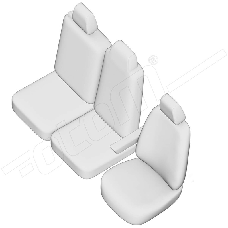 otoM New York Design Housses de siège en cuir artificiel 2+1 sur mesure pour Renault Master IV 2024- (accoudoir sur le siège du conducteur & siège/banquette divisée)