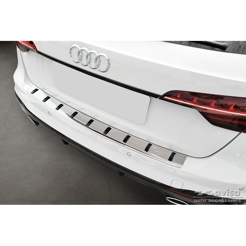 Protection de seuil arrière inox sur mesure pour  Audi A4 Avant B9 (incl. S-Line) 2015-2019 & Facelift 2019- - 'STRONG EDITION'
