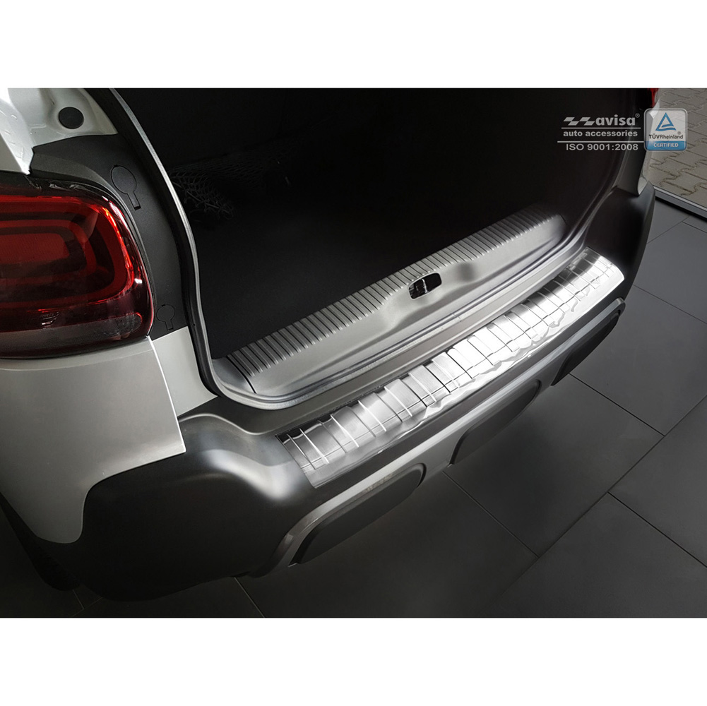 Protection de seuil arrière inox sur mesure pour Citroën C3 Aircross II 2017- 'Ribs'