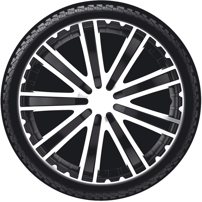 Jeu d'enjoliveurs Toro 16-inch noir/argent