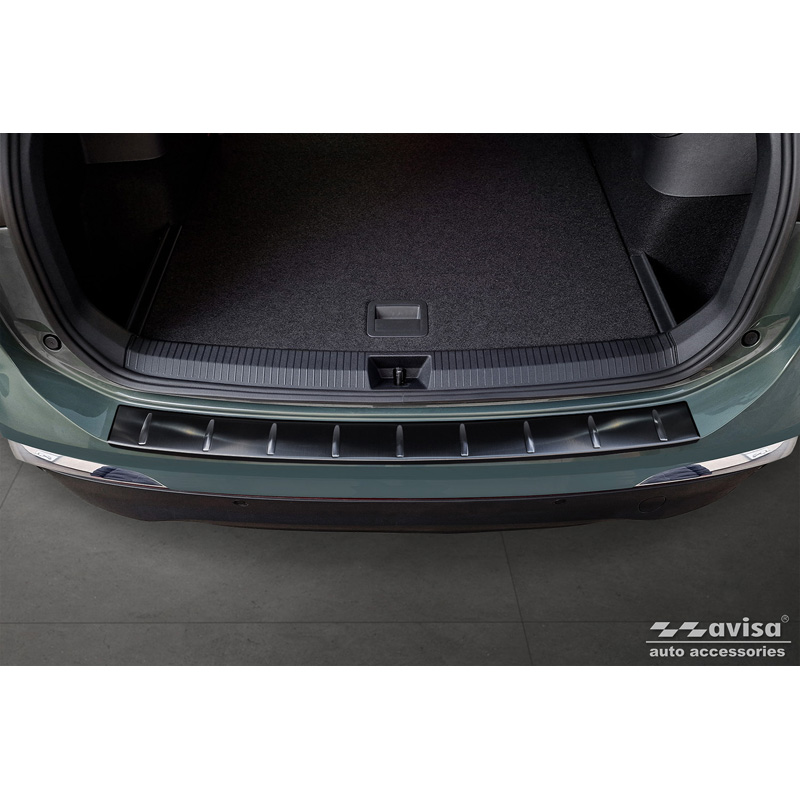 Protection de seuil arrière inox noir sur mesure pour Volkswagen Tiguan (CT1) 2024- 'Ribs'