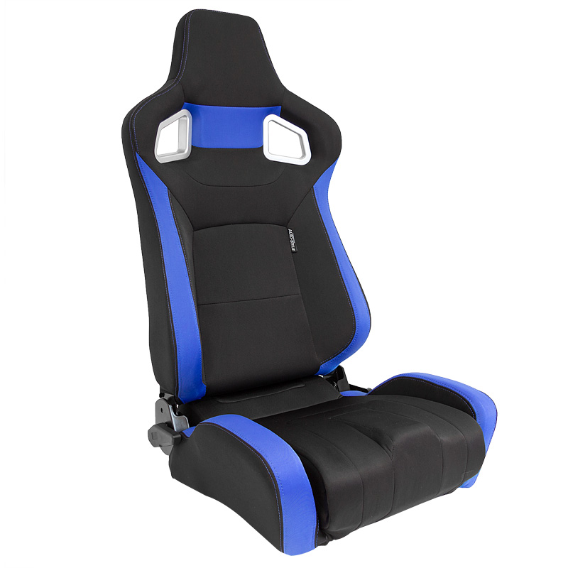 Siège baquet 'RS6-II' - Tissu Noir/Bleu - Dossier réglable - incl. glissières