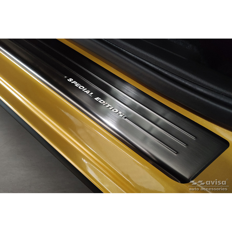 Seuils de portes inoxydable noir sur mesure pour Mitsubishi Space Star Facelift 2020- - 'Special Edition' - 4-pièces
