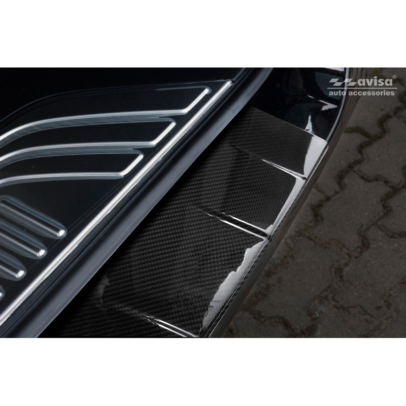 Protection de seuil arrière carboné 3D sur mesure pour Mercedes Vito / Classe-V 2014-2019 & Facelift 2019-