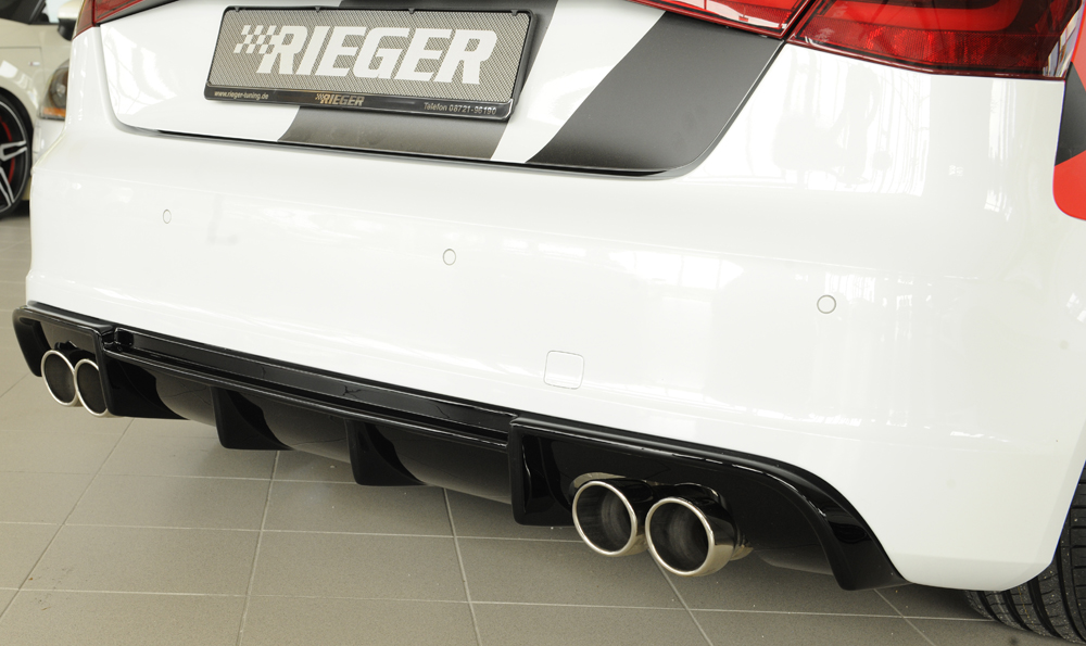 Achteraanzet Glossy black Rieger Audi A3 8V 3deurs/Sportback 12-