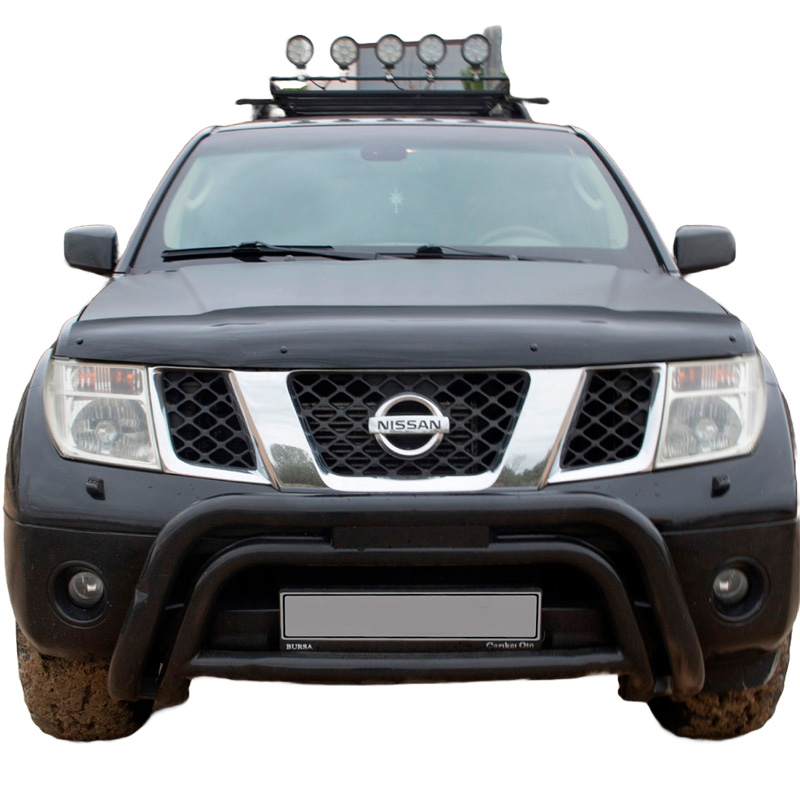Protection du capot sur mesure pour Nissan Navara D40 2005-2010 - Noir brillant