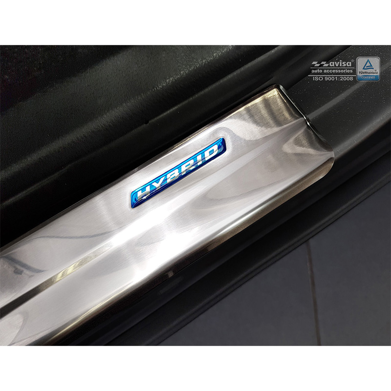 Seuils de portes inoxydable sur mesure pour Toyota C-HR 2016-2019 & FL 2019-2023 & RAV4 IV FL 2016-2018 & Lexus NX 2014-2021 - 'Hybrid' - 4-pièces