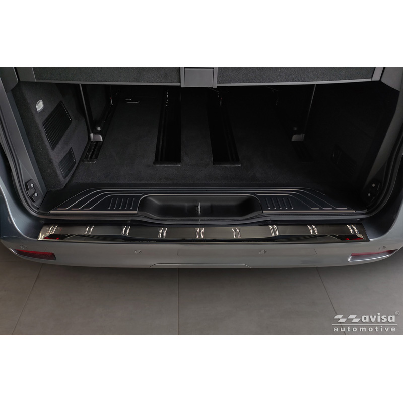 Avisa Protection de seuil arrière inox noir sur mesure pour Mercedes Vito III & Classe V (W447) 2014- 'Shadow Premium'
