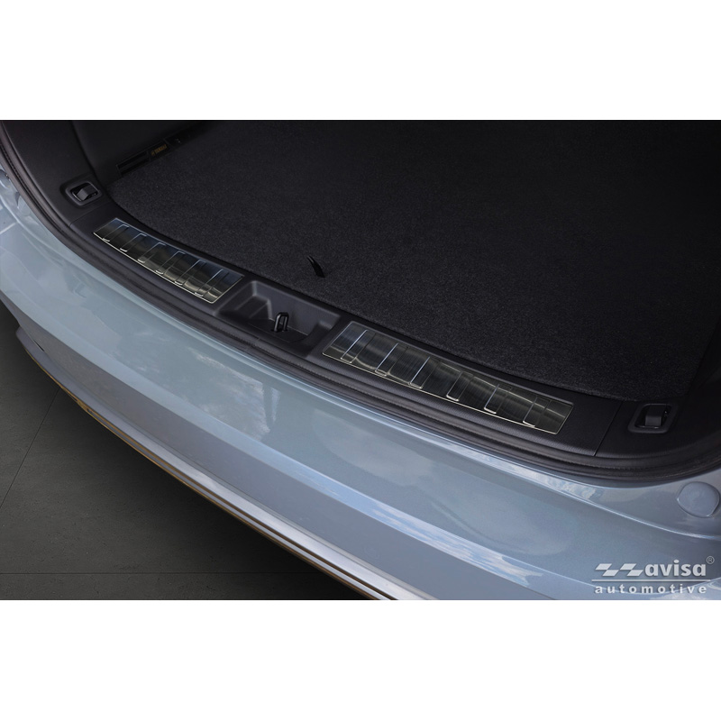 Avisa Protection de seuil arrière d'intérieur inox noir sur mesure pour Mitsubishi Outlander IV Facelift 2025- 'Ribs'