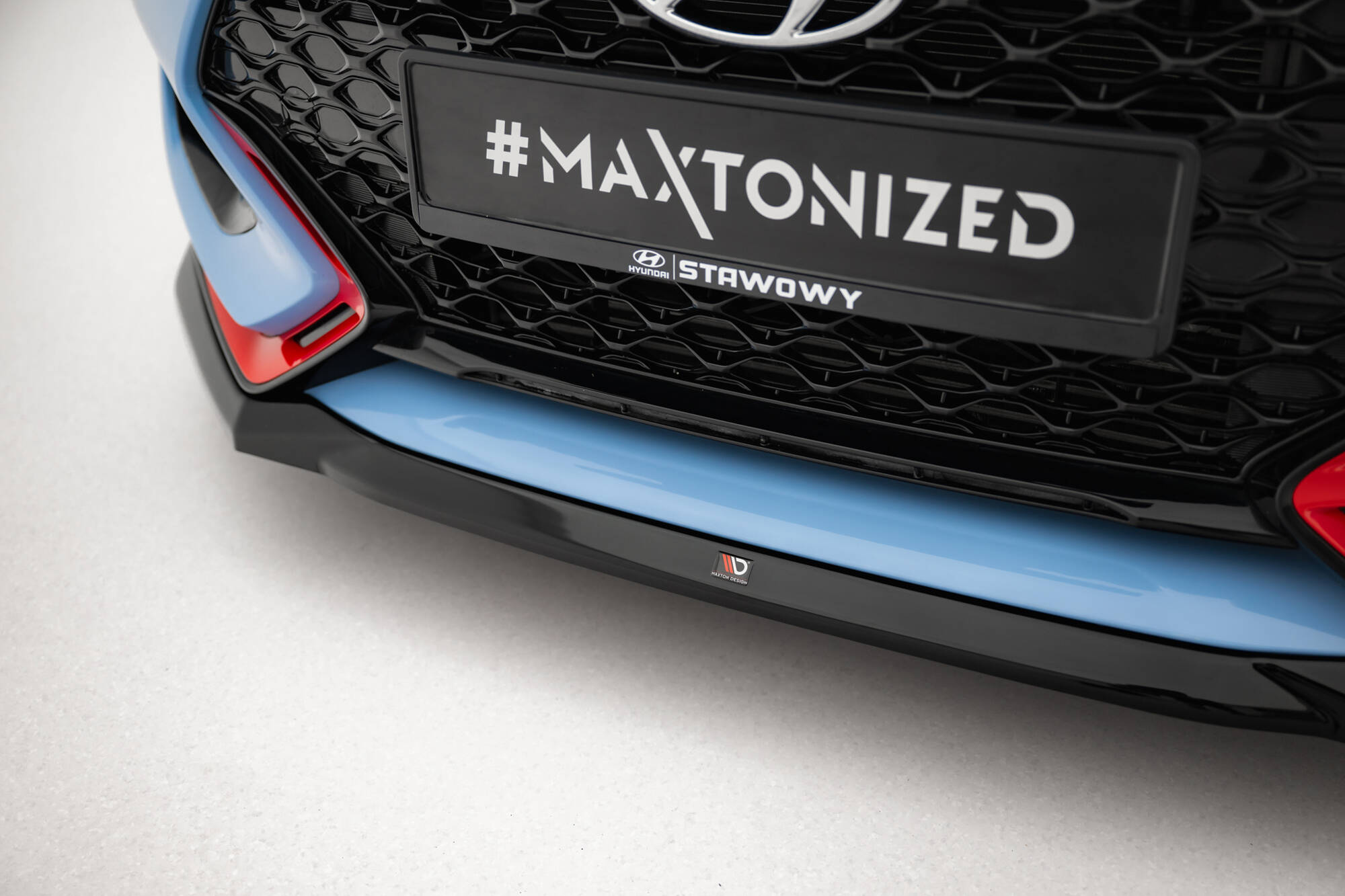 Street Pro Voorspoiler V.1 Hyundai Veloster N MK2 Maxton Glanzend zwart