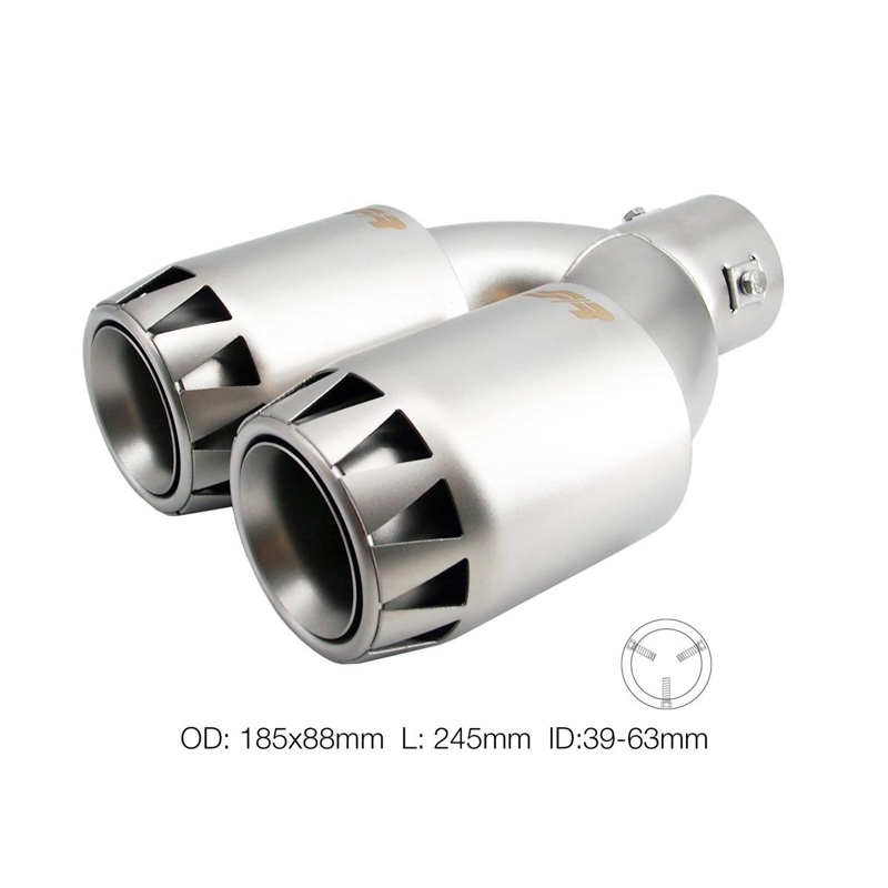 Simoni Racing Embout d'Échappement Rond Double Inox - Titanium Jet Engine Design 185x88xL245mm - Montage ->39-63mm