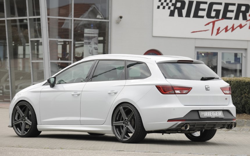 Diffuser passend voor Seat Leon F5 FR 5 dr. (ST) Rieger sportuitlaat links + rechts carbon-look