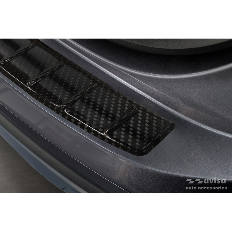 Protection de seuil arrière carboné 3D sur mesure pour Volkswagen Taigo 2021- 'Ribs'