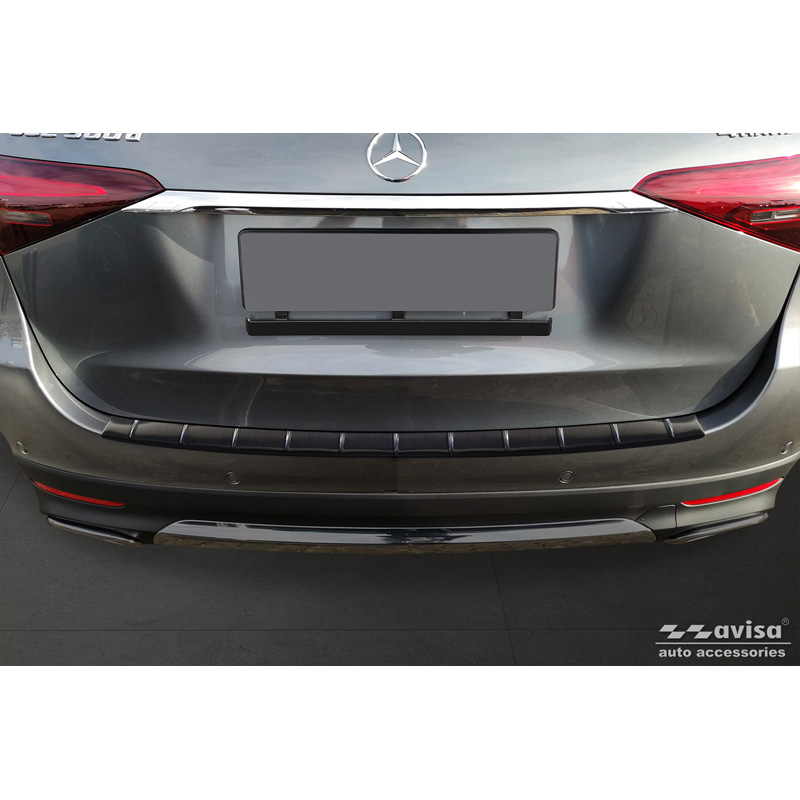 Protection de seuil arrière inox noir sur mesure pour Mercedes GLE II (W167) Facelift excl. AMG 2023- 'Ribs'