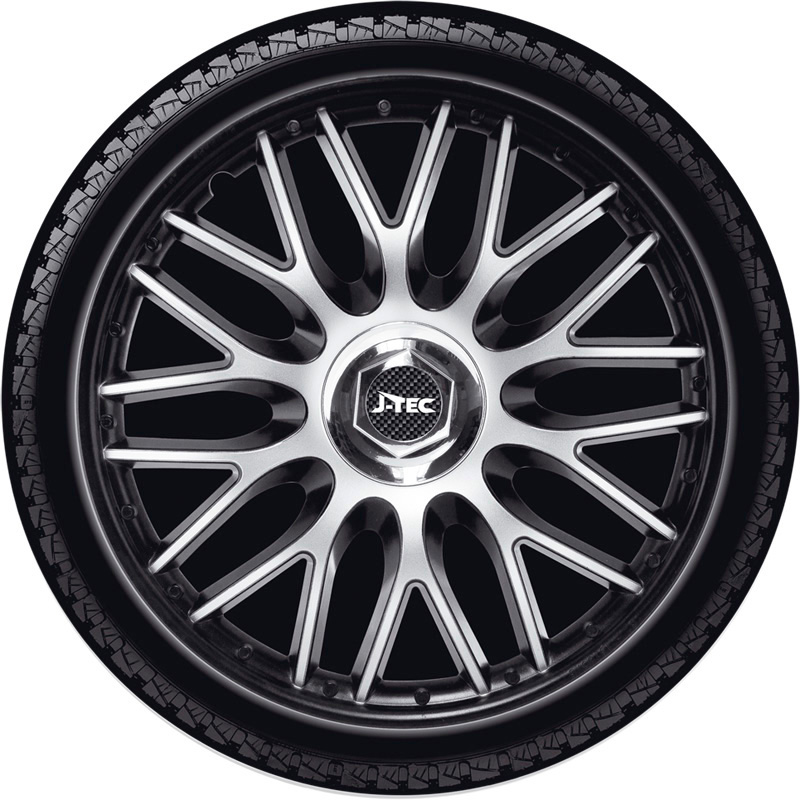 Jeu d'enjoliveurs J-Tec Orden 14-inch noir + anneau chromé