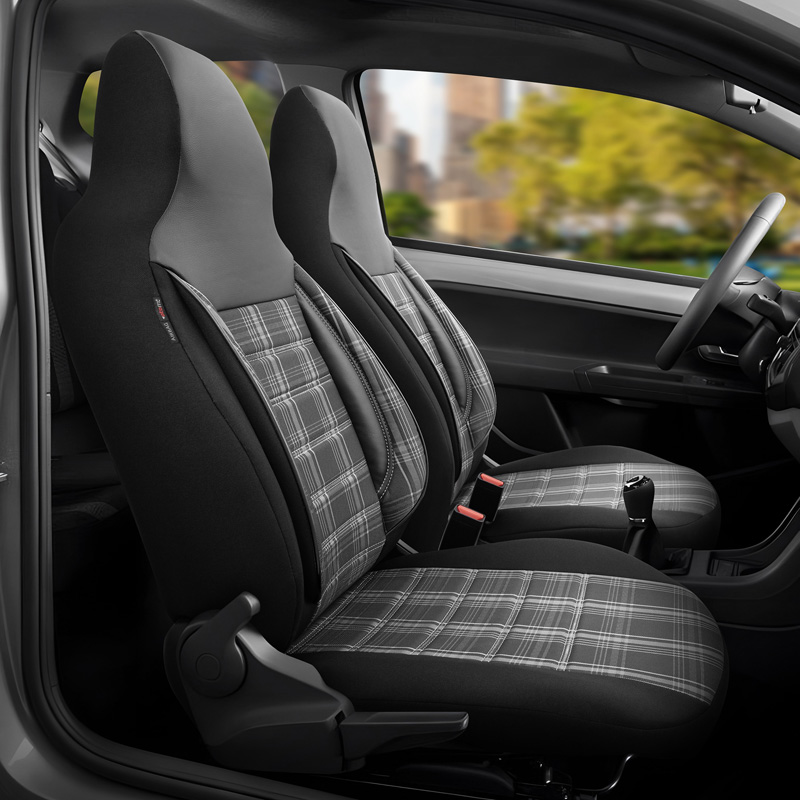 Housse de sièges 'CityBug' universel en textile 'Sports' Noir/Gris/Blanc - 9-pièces - adapté aux Side-Airbags