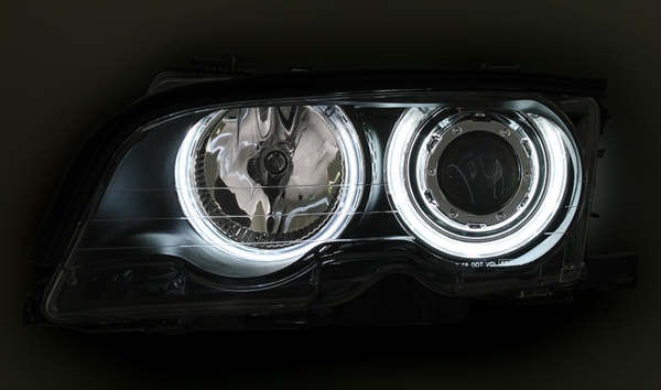 Phares BMW E46 coupe/cabrio Angel Eyes noire